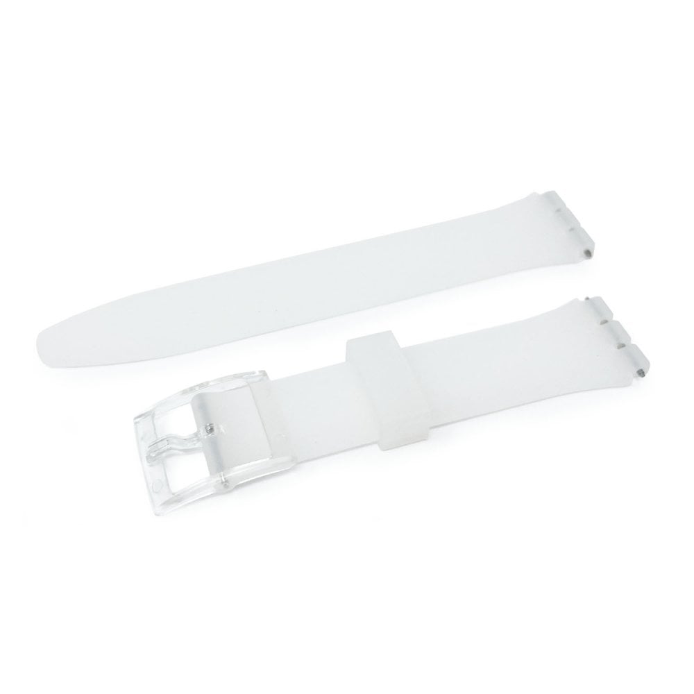 Swatch Style Silicone Watch Strap (17mm Notches), Translucent