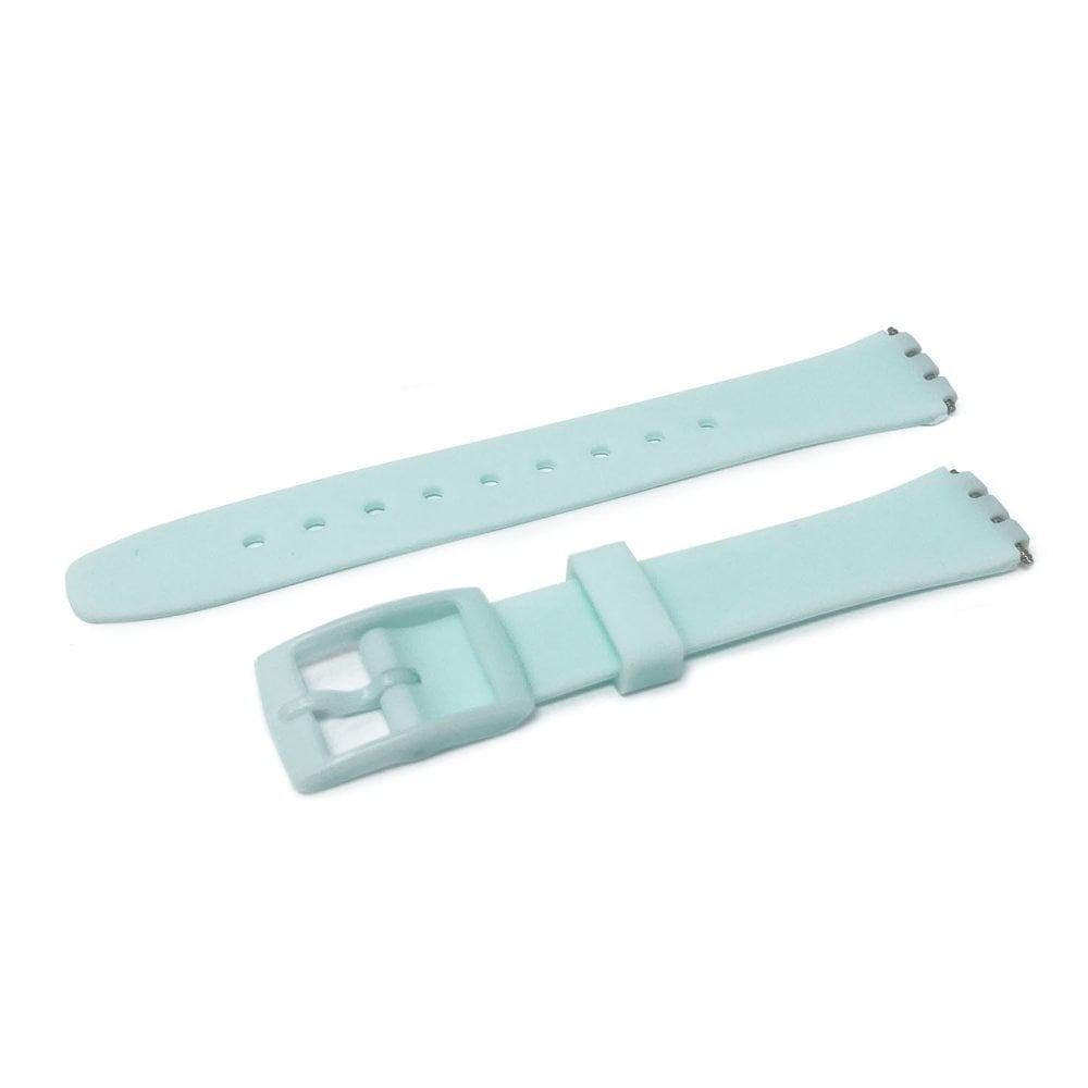 Swatch Style Silicone Watch Strap (12mm Notches), Mint Green