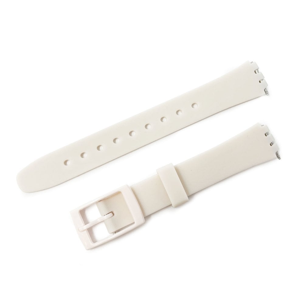 Swatch Style Silicone Watch Strap (12mm Notches), Light Pink