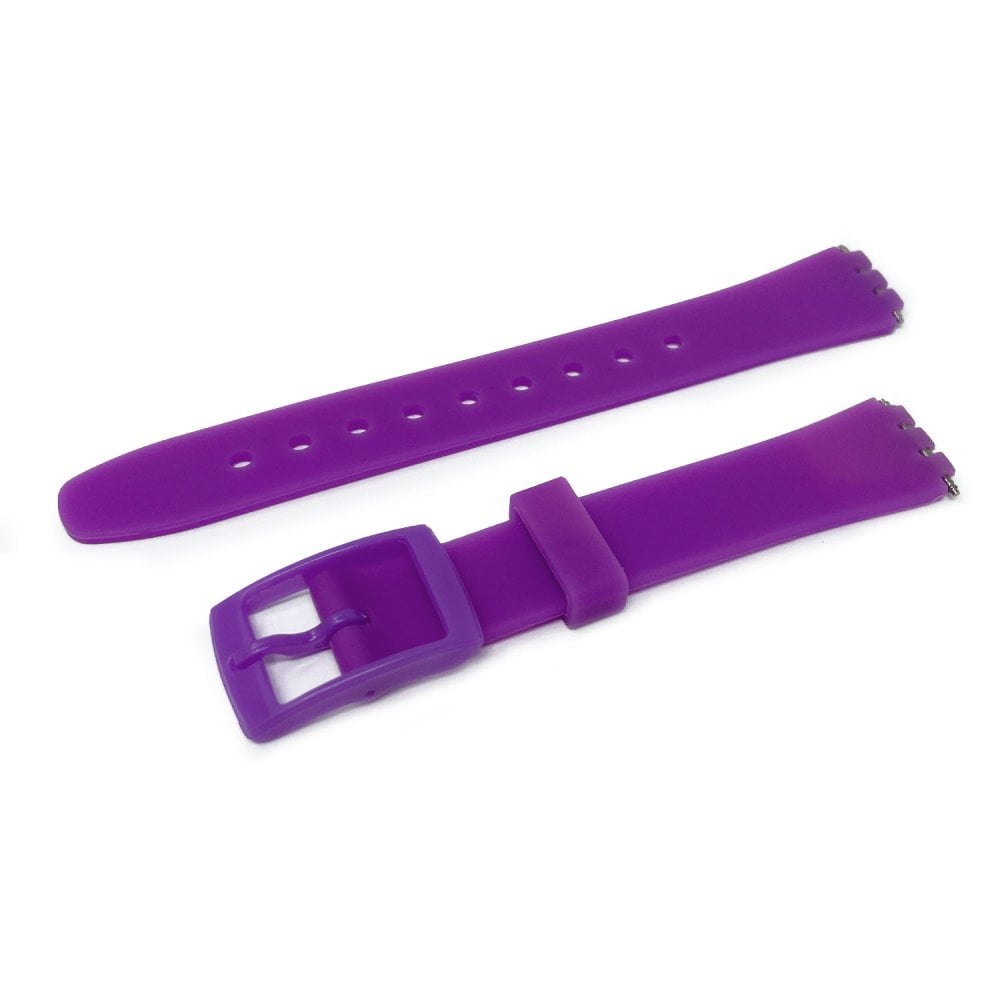 Swatch Style Silicone Watch Strap (12mm Notches), Purple