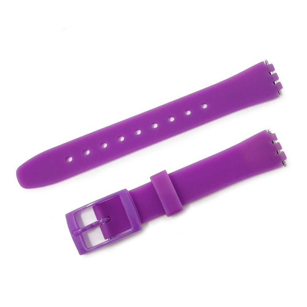 Swatch Style Silicone Watch Strap (12mm Notches), Purple
