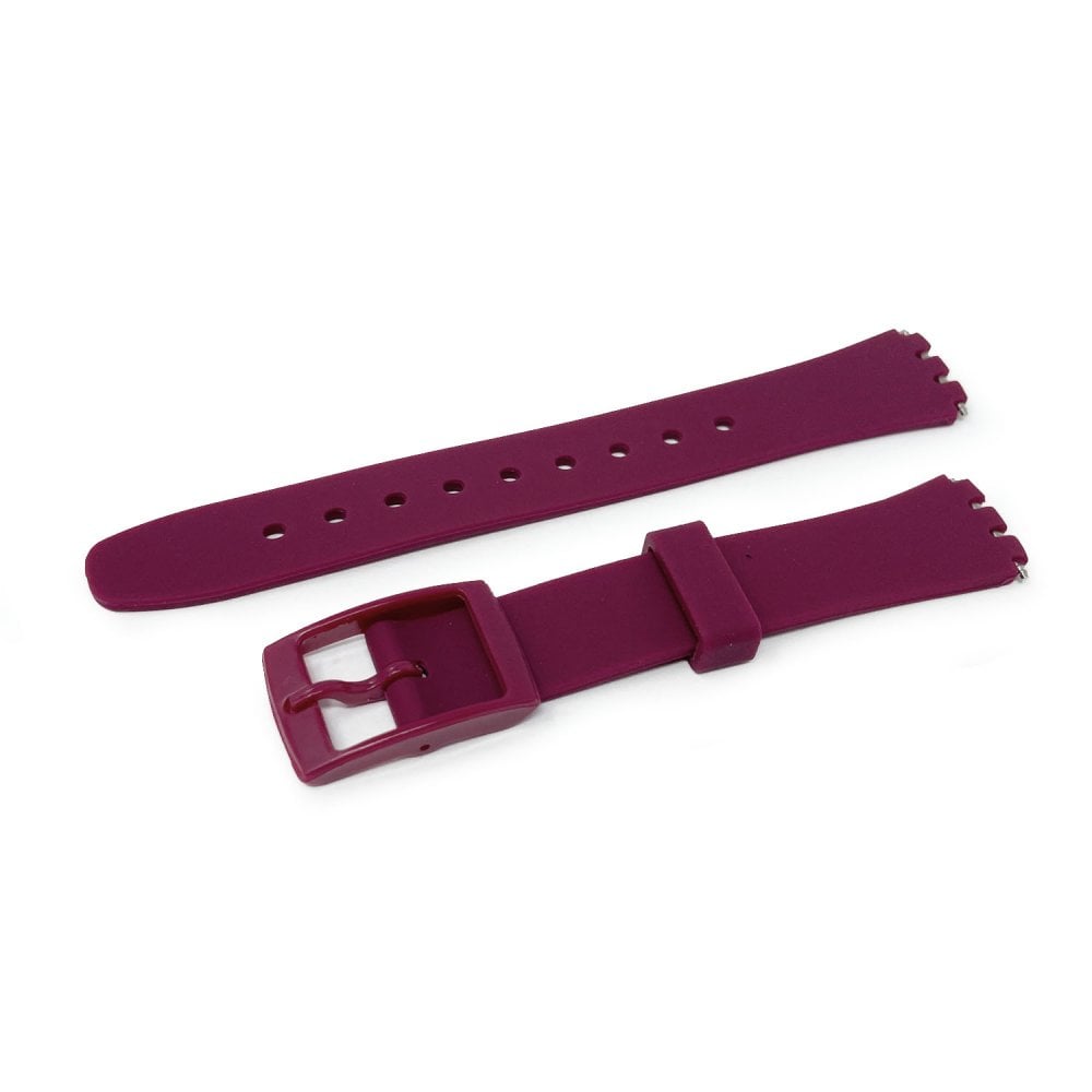 Swatch Style Silicone Watch Strap (12mm Notches), Plum