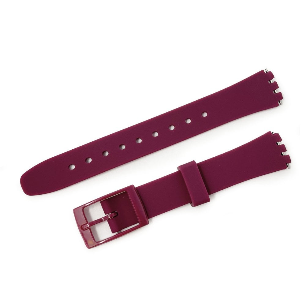 Swatch Style Silicone Watch Strap (12mm Notches), Plum