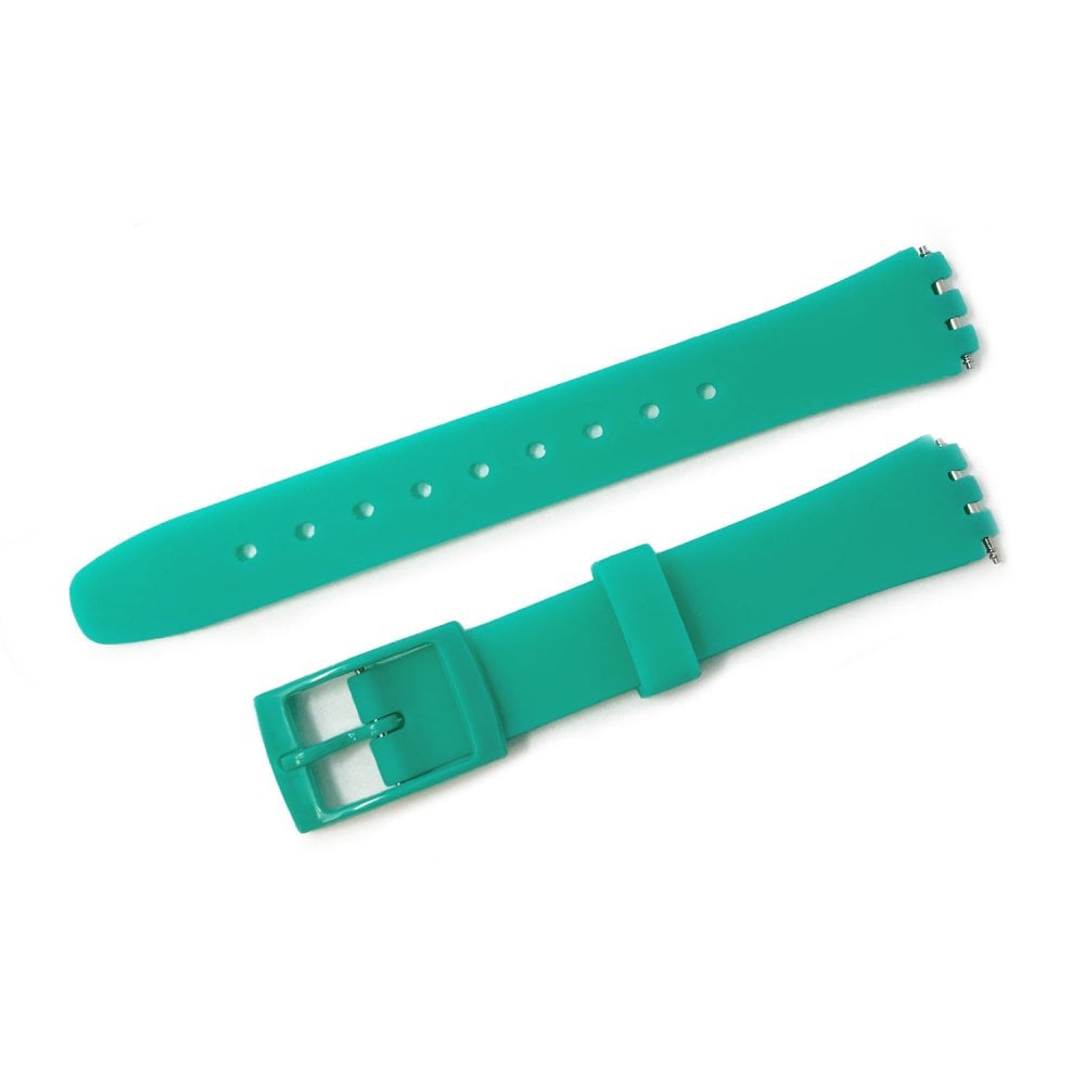 Swatch Style Silicone Watch Strap (12mm Notches), Turquoise