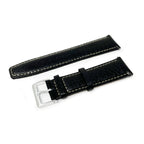 Black Leather Buffalo Grain Watch Strap