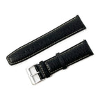 Black Leather Buffalo Grain Watch Strap
