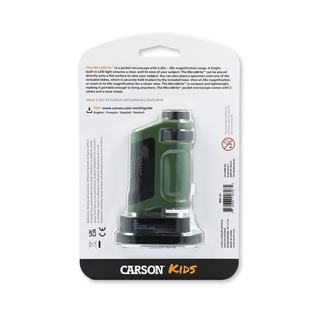 Carson MicroBrite 20x-40x LED Lighted Microscope