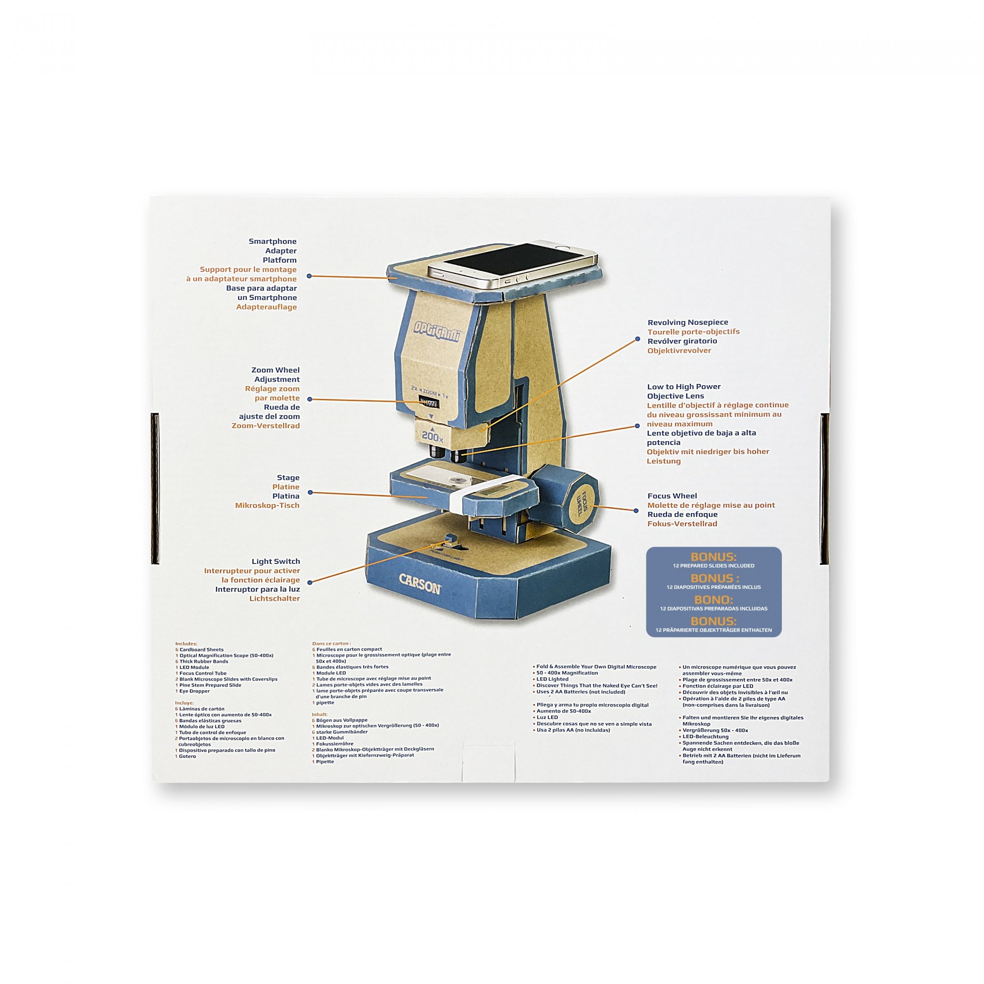 Carson OptiGami DIY 50-400x Microscope
