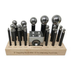 18 Piece Dapping Punch Set and 2" Block