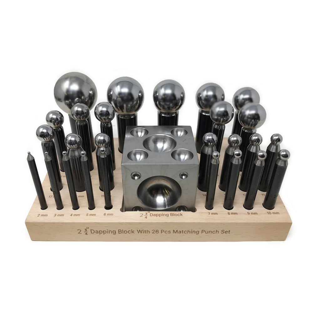 26 Piece Dapping Punch Set and 2.75" Block
