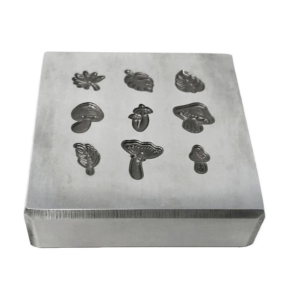 Jeweller's Shot Plate - 9 Mushroom & Leaf Designs