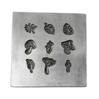 Jeweller's Shot Plate - 9 Mushroom & Leaf Designs