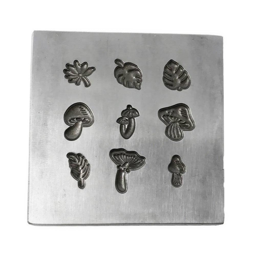 Jeweller's Shot Plate - 9 Mushroom & Leaf Designs