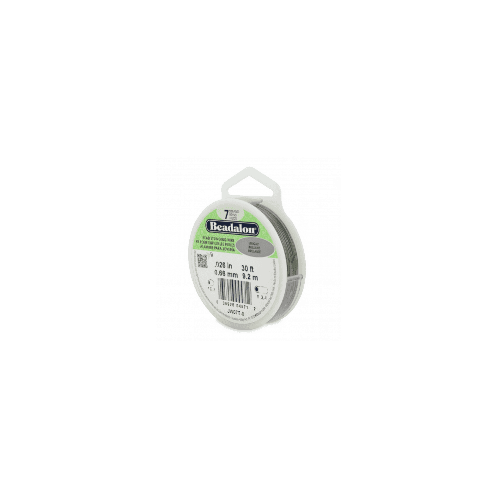 Beadalon 7 Strand Beading Wire 30ft Bright - Choose Thickness