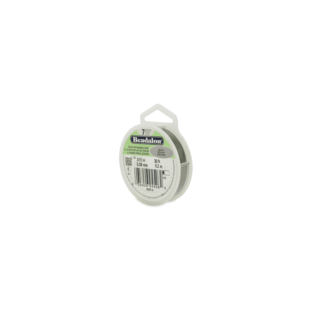 Beadalon 7 Strand Beading Wire 30ft Bright - Choose Thickness