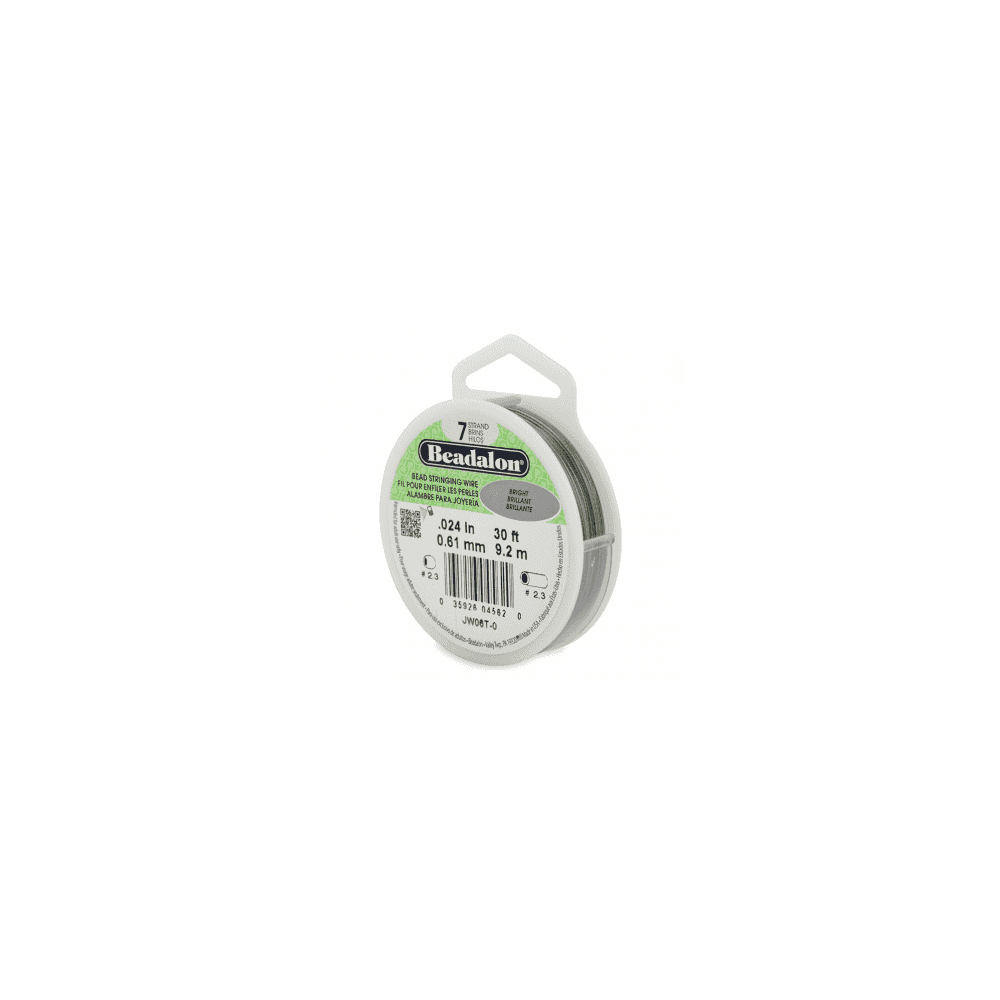 Beadalon 7 Strand Beading Wire 30ft Bright - Choose Thickness