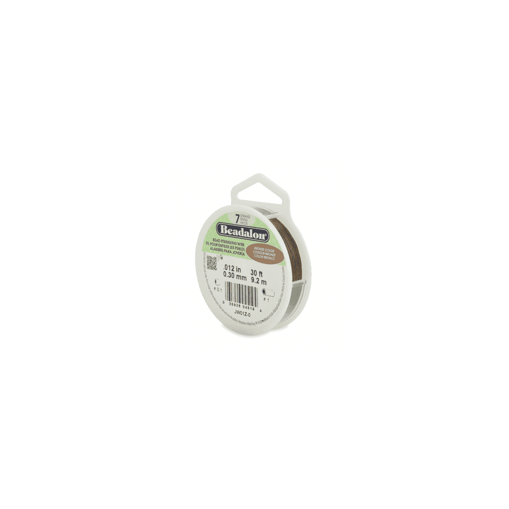 Beadalon 7 Strand Beading Wire 30ft Bronze - Choose Thickness