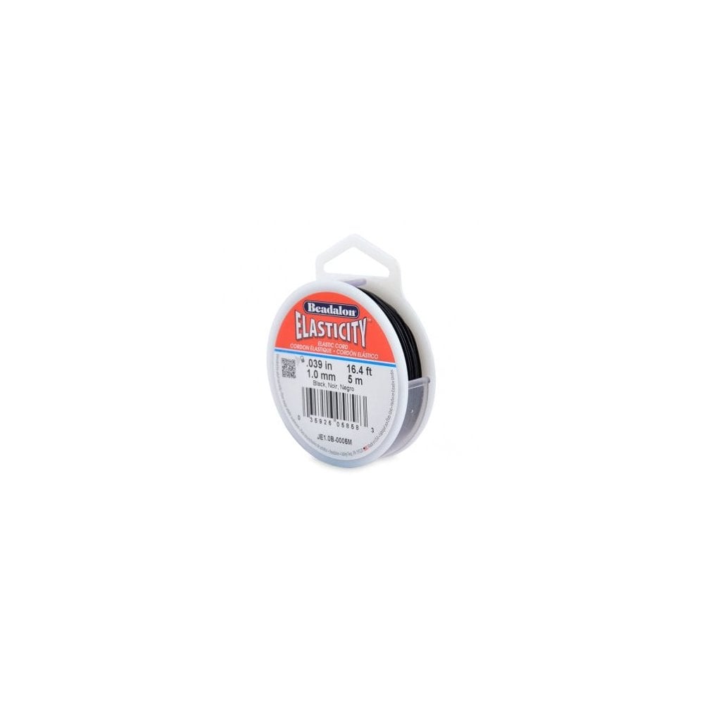 Beadalon Elasticity Elastic Bead Cord 5m, Black