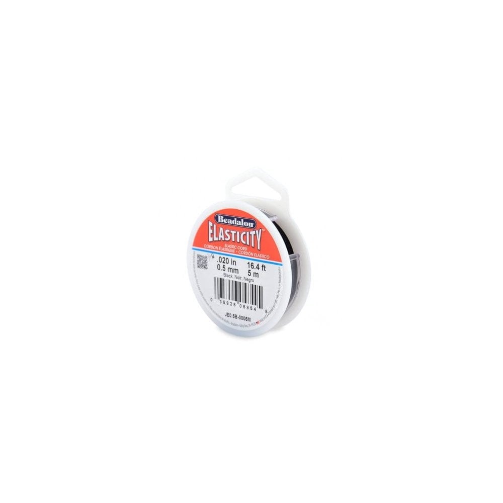 Beadalon Elasticity Elastic Bead Cord 5m, Black