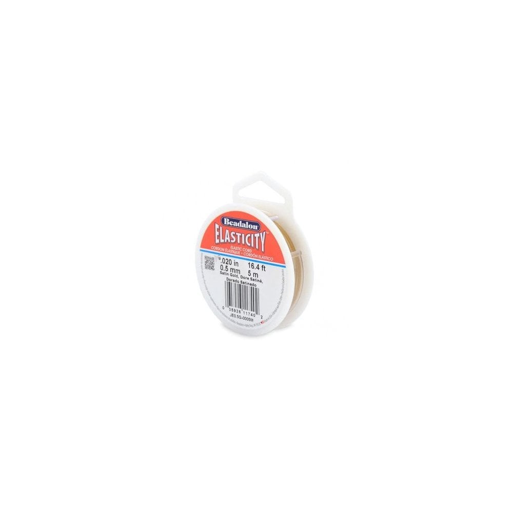 Beadalon Elasticity Elastic Bead Cord 5m, Satin Gold