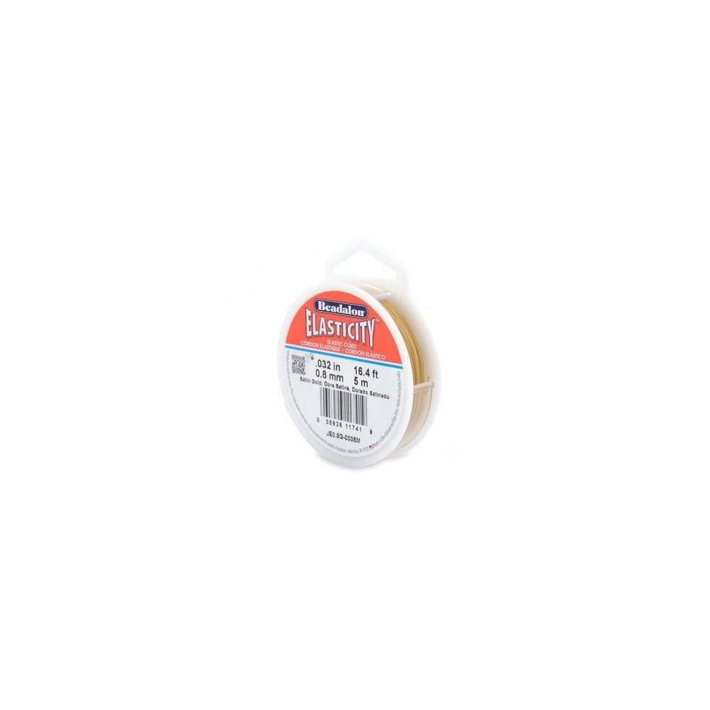 Beadalon Elasticity Elastic Bead Cord 5m, Satin Gold