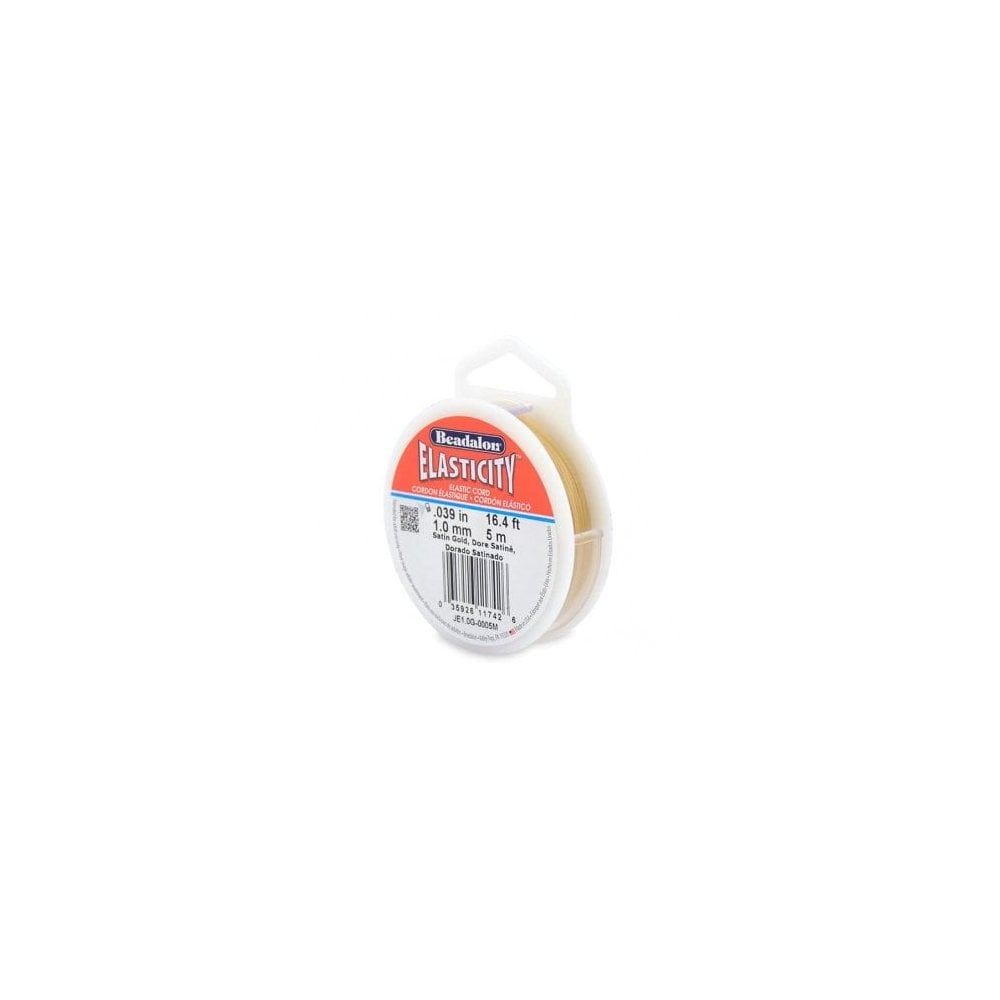 Beadalon Elasticity Elastic Bead Cord 5m, Satin Gold