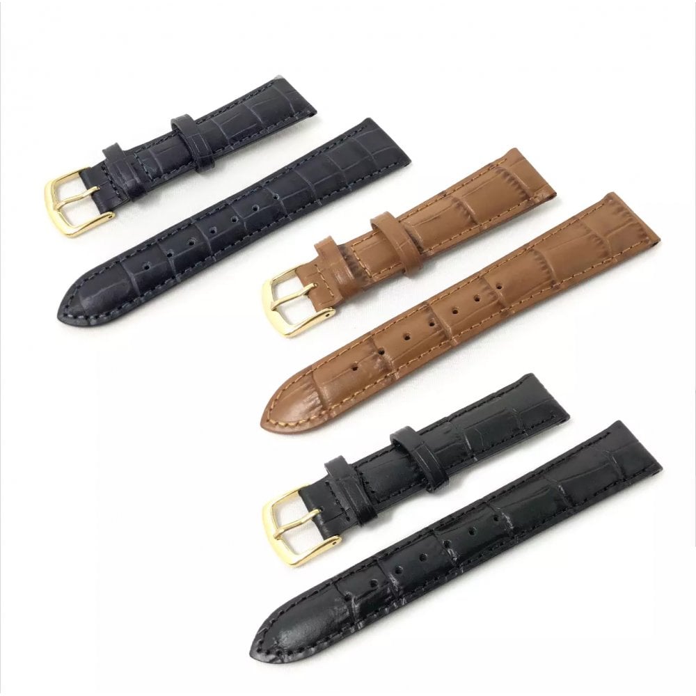 Hadley Roma Alligator Grain Leather Watch Strap - Choose Size & Colour