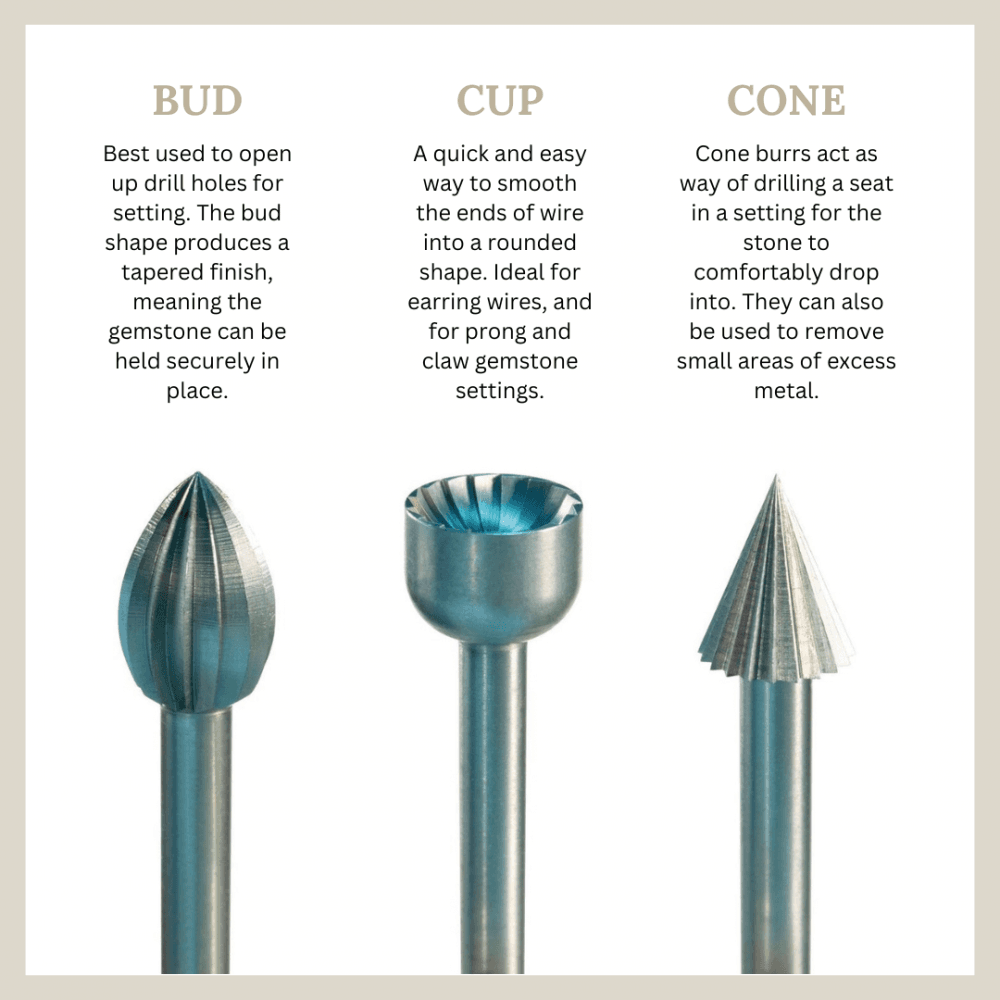 Jewellers Burrs - Choose Shape and Diameter