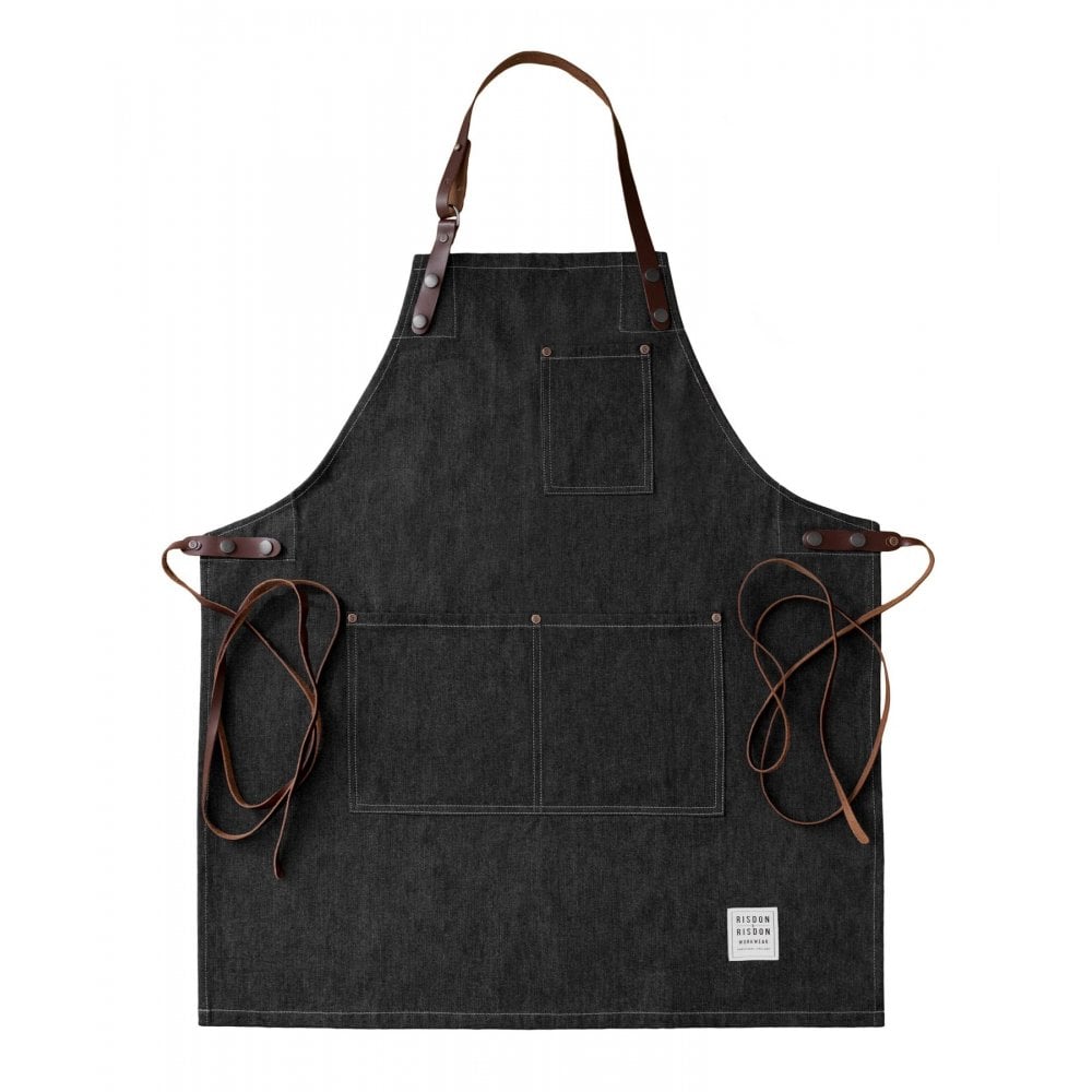 The Street Apron Denim with Leather Straps - Choose Colour