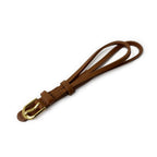 Light Brown Leather Cordette Watch Strap with Gold Plated Buckle