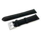 Tejus High Shine Padded Leather Watch Strap, Black