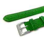 Tejus High Shine Leather Watch Strap, Green