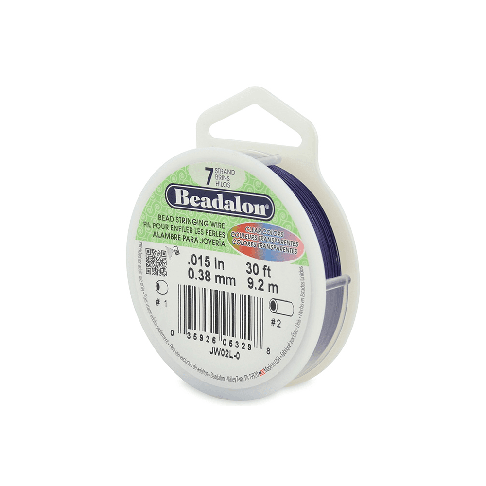 Beadalon 7 Strand Beading Wire 30ft Blue .015"