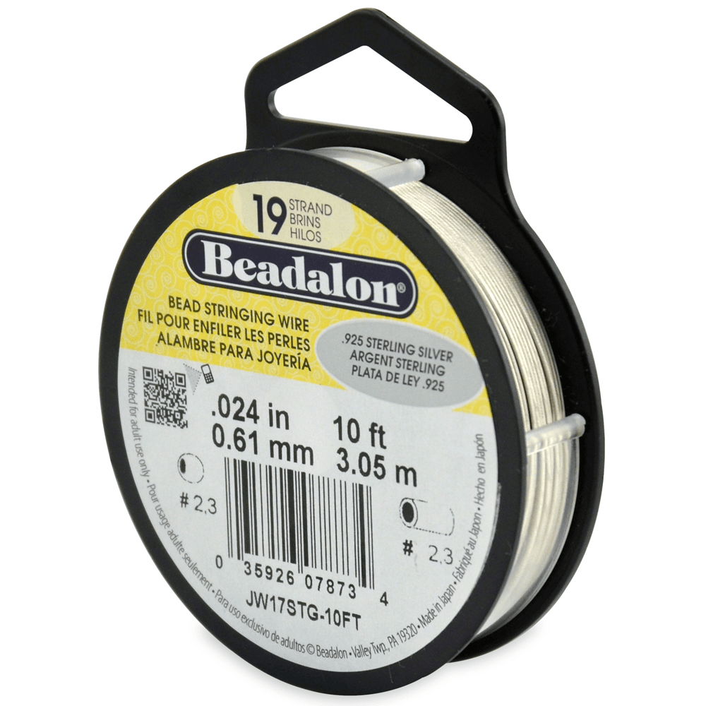 Beadalon 19 Strand Beading Wire 10ft Sterling Silver - 0.024" Thick