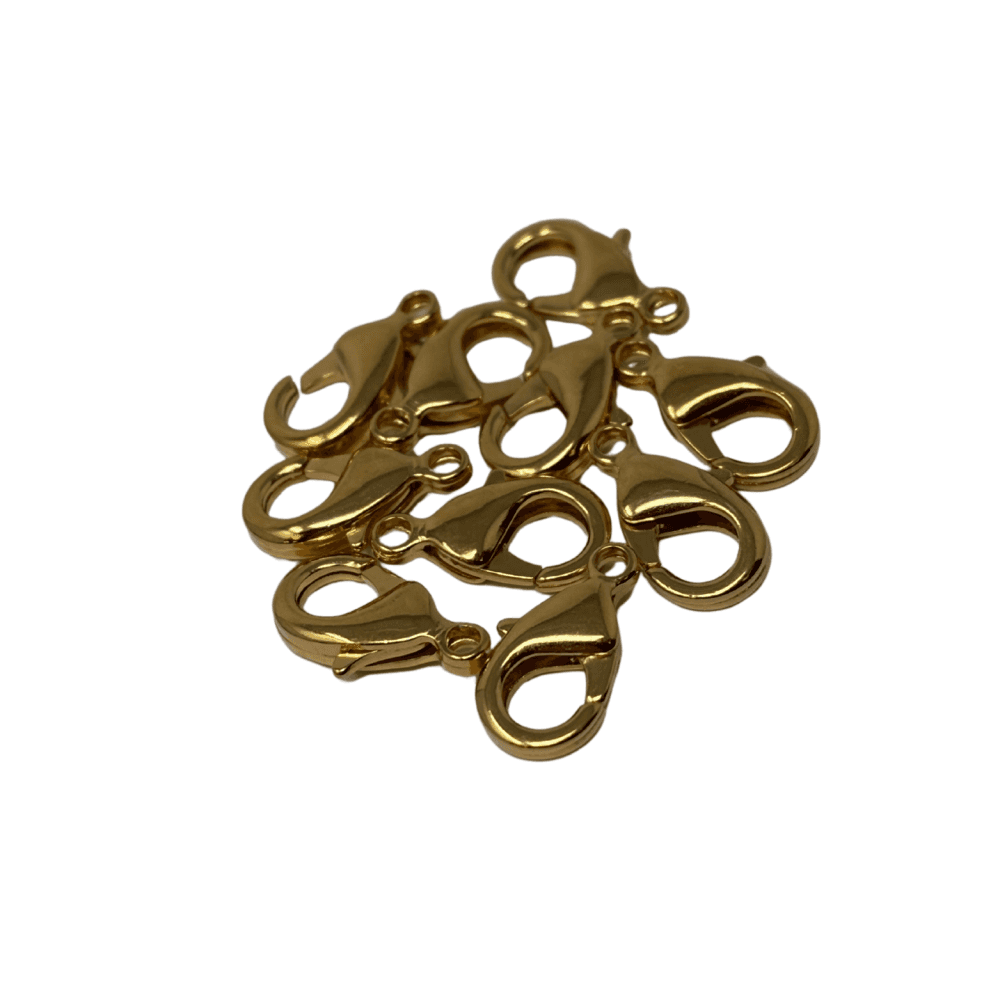 Gold Plated Lobster Clasps Pack of 10 - Choose Size