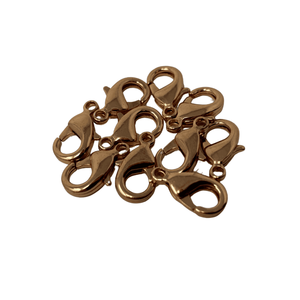 Rose Gold Plated Lobster Clasps Pack of 10 - Choose Size