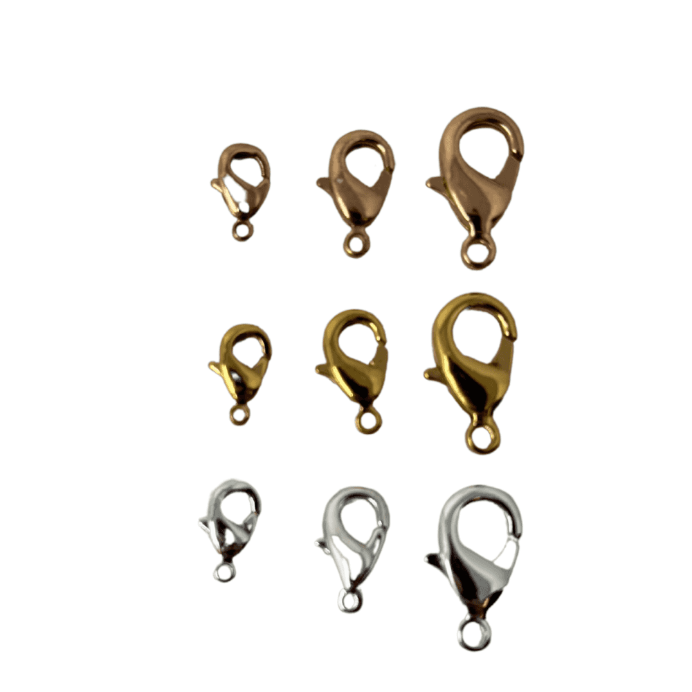 Rose Gold Plated Lobster Clasps Pack of 10 - Choose Size
