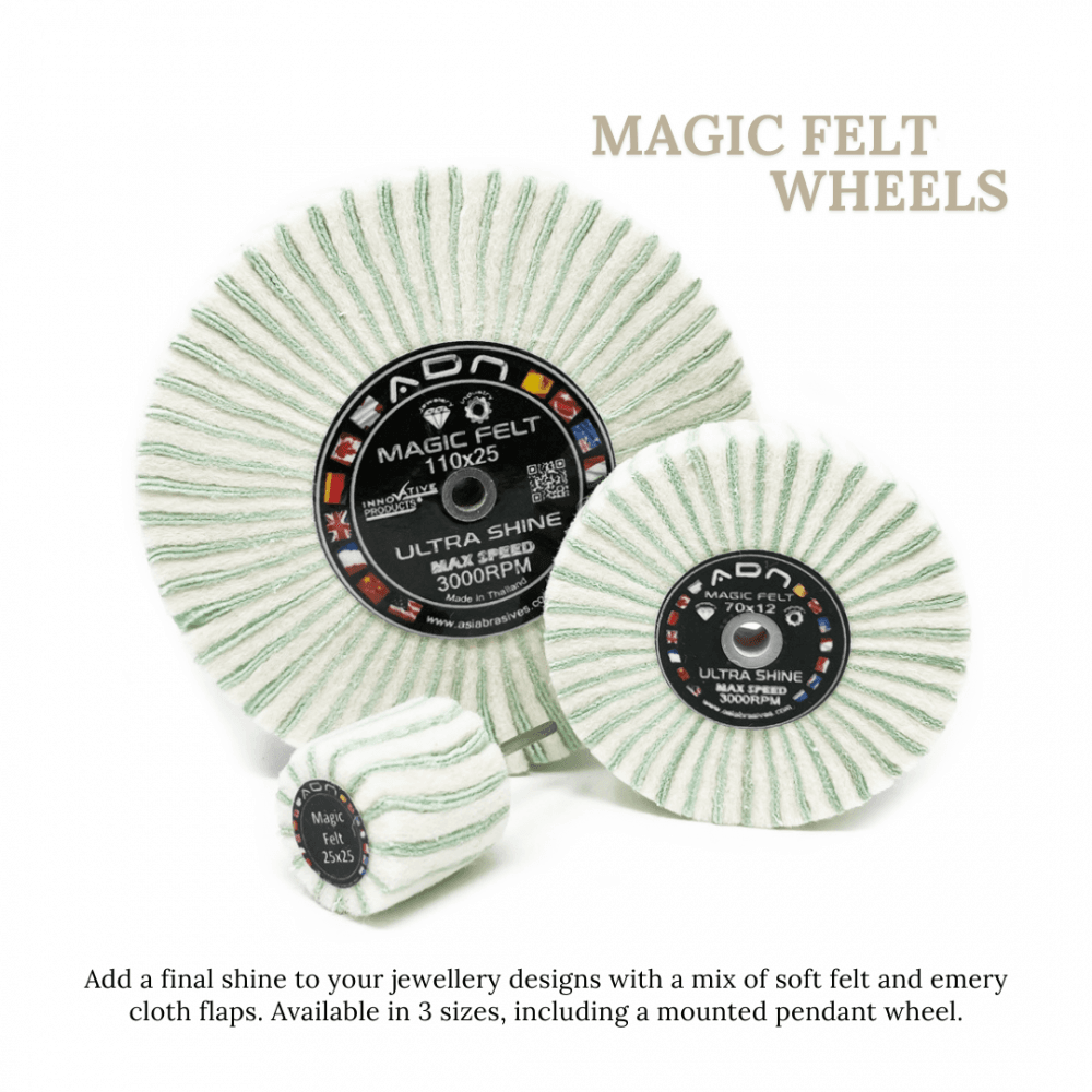 Magic Felt Emery Flap Wheels - Choose Size