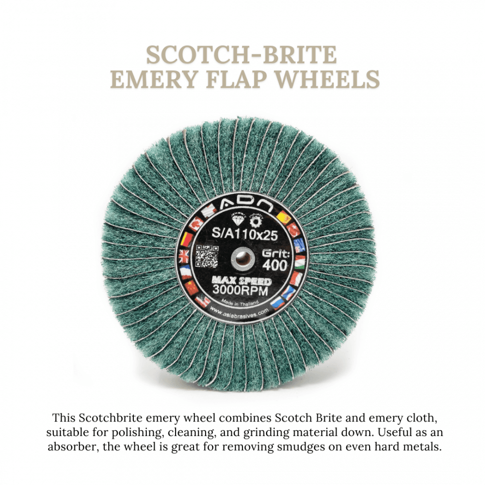 Scotch-Brite Emery Flap Wheels - Choose Grit