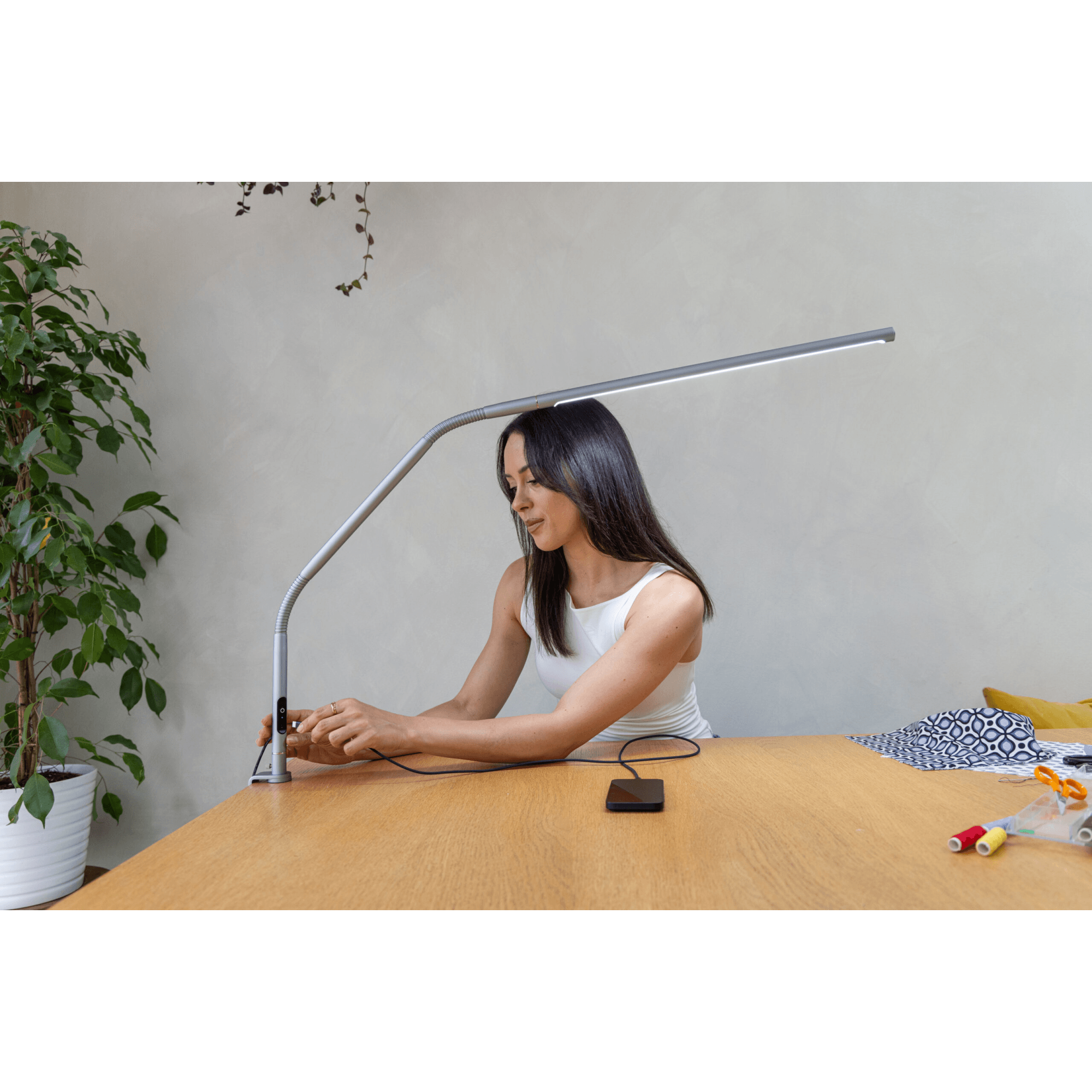 Slimline 4 Table Lamp Ice Grey