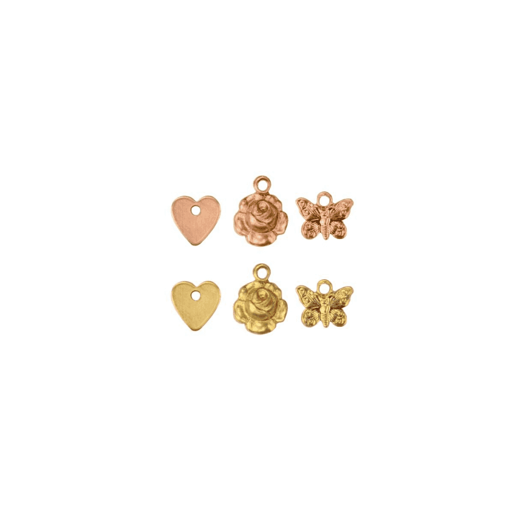 ImpressArt Stamping Blanks - Brass & Copper Flora Fauna Variety Pack