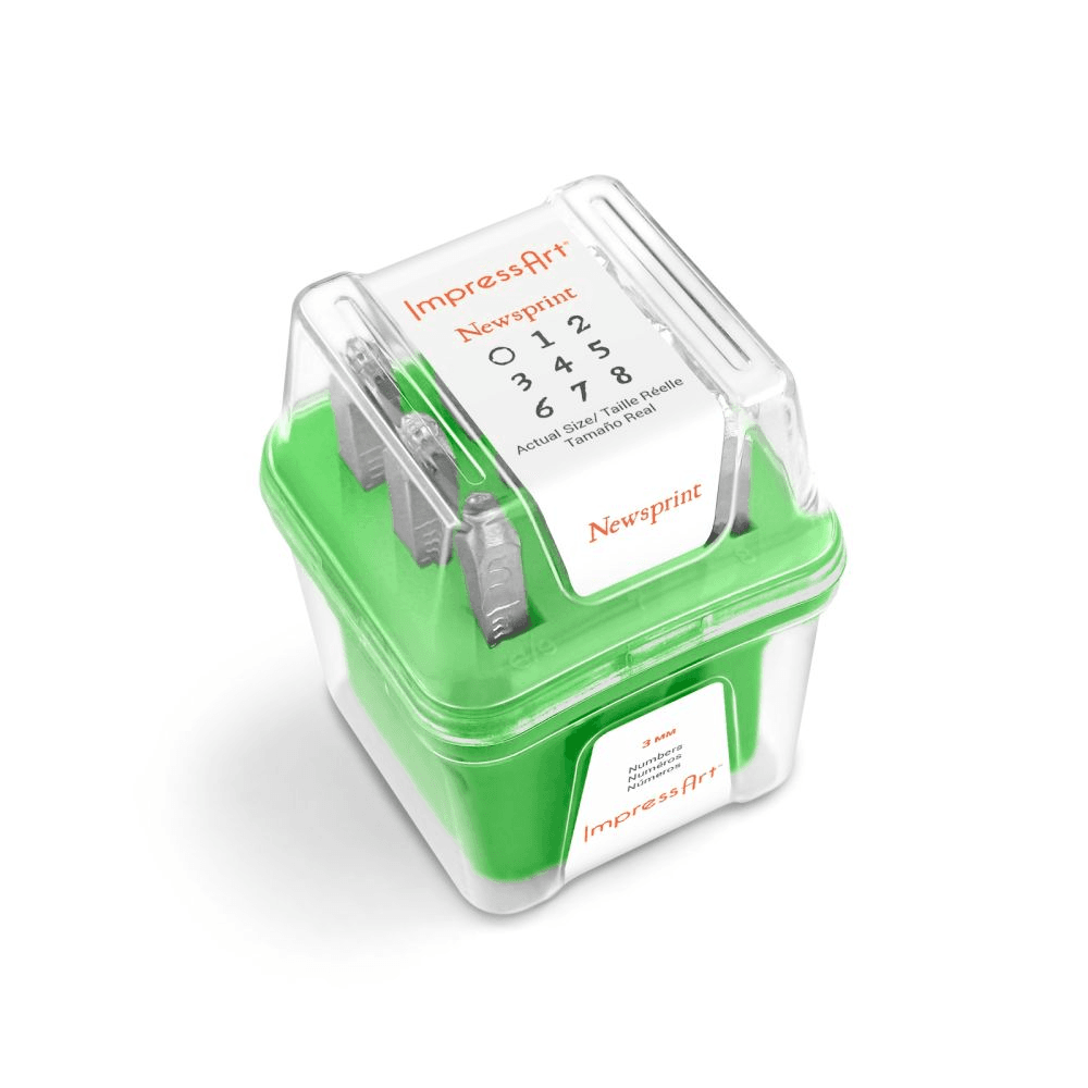 ImpressArt Newsprint Numbers Stamp Set 3mm