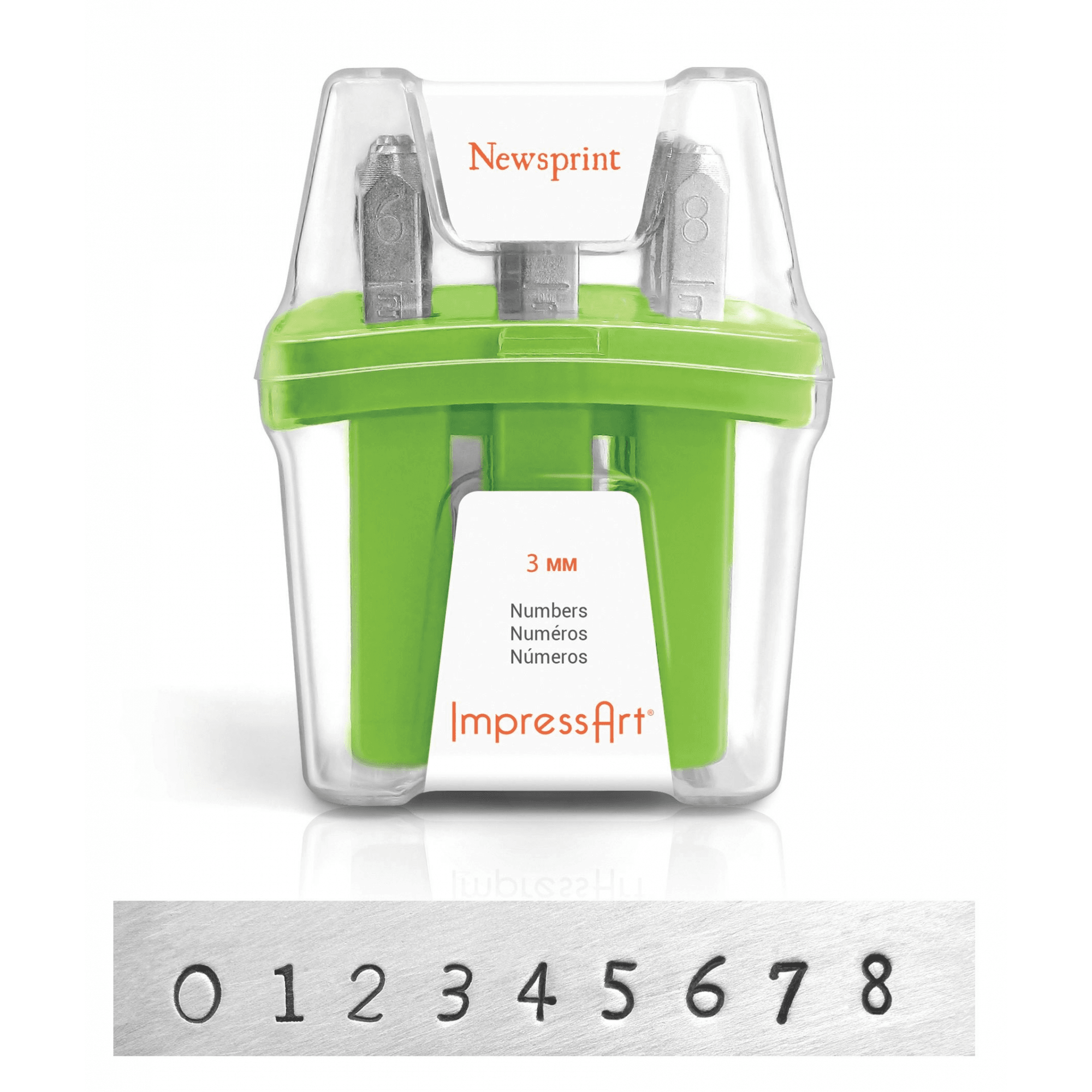 ImpressArt Newsprint Numbers Stamp Set 3mm