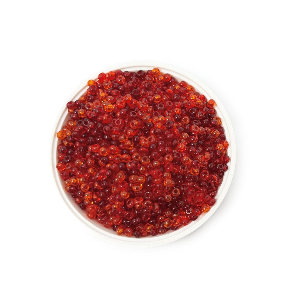 Seed Beads 10/0 - Transparent Red Mix