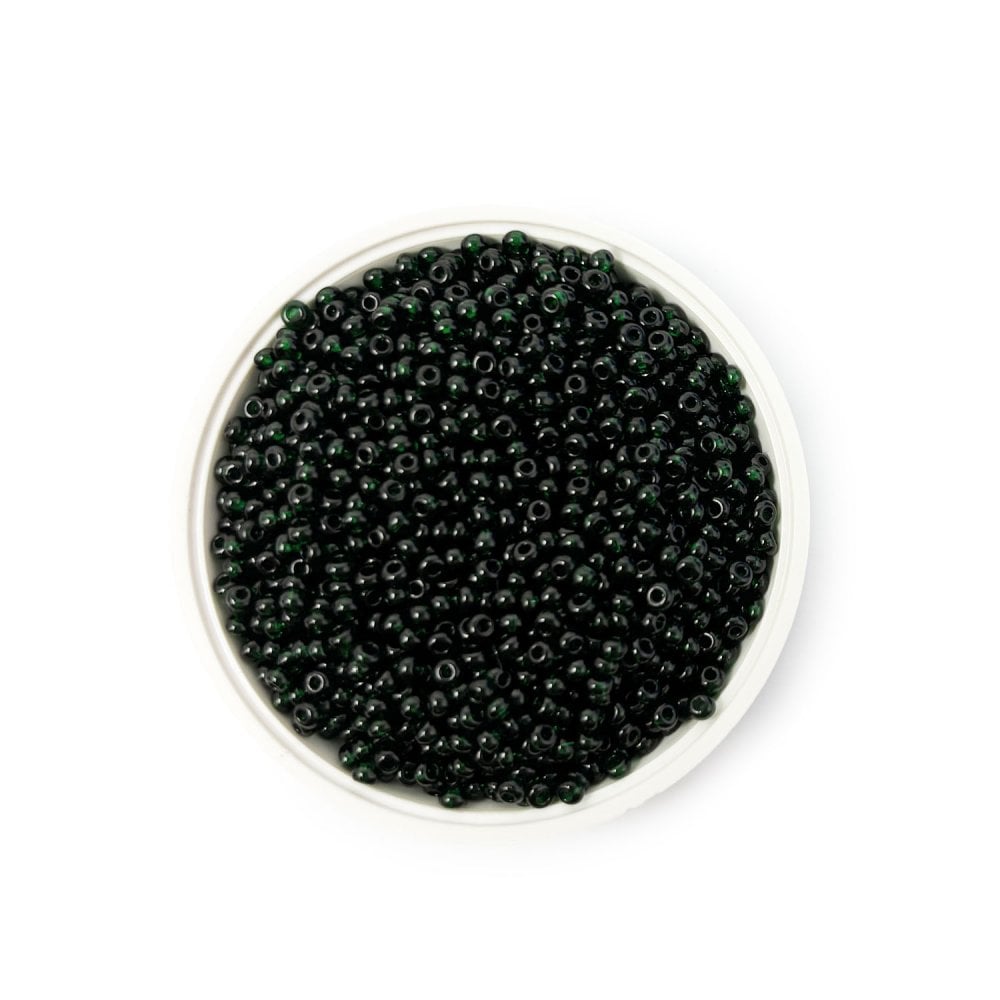 Seed Beads 10/0 - Transparent Dark Forest Green 50150