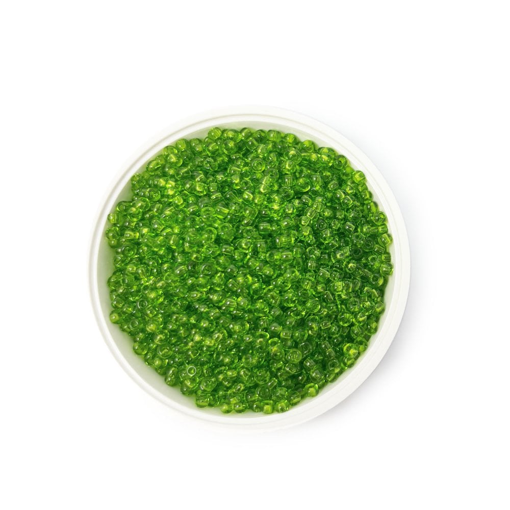Seed Beads 10/0 - Transparent Dark Lime Green 50430