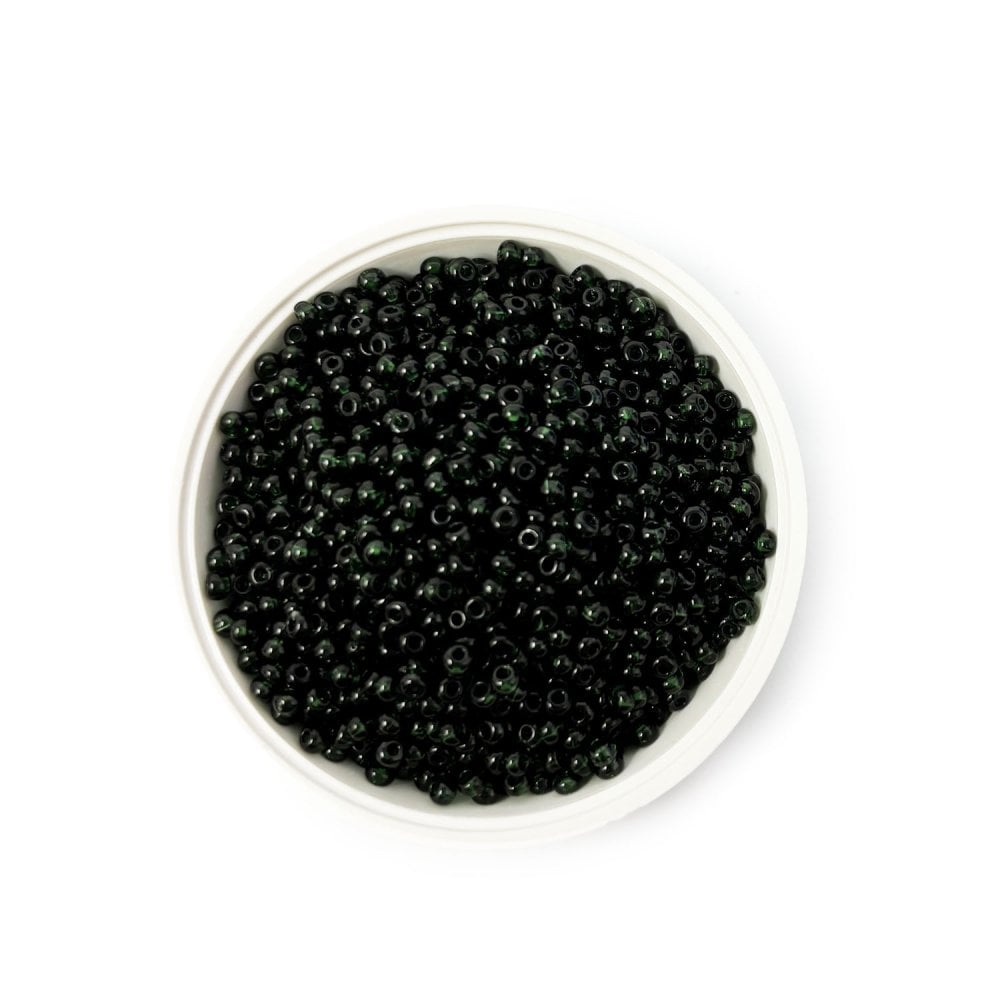 Seed Beads 10/0 - Transparent Deepest Forest Green 50290