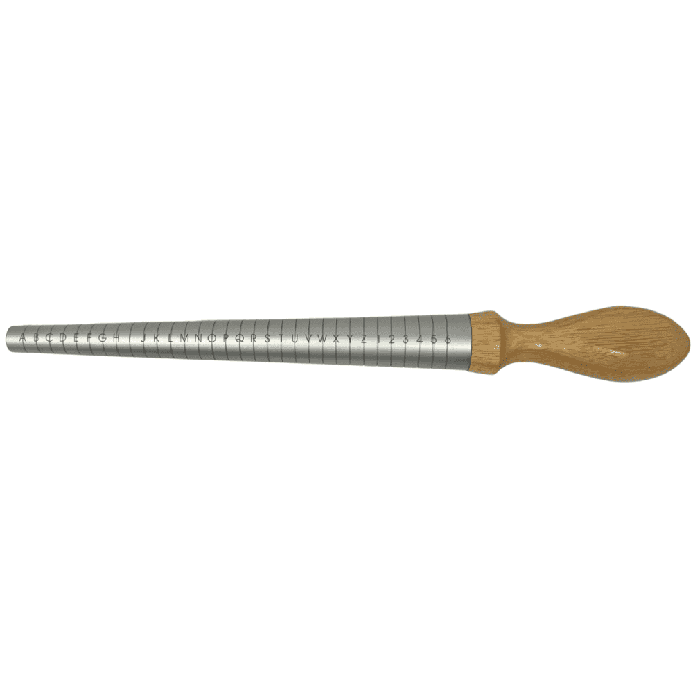 Aluminium Ring Mandrel with Wooden Handle A-Z +6 UK