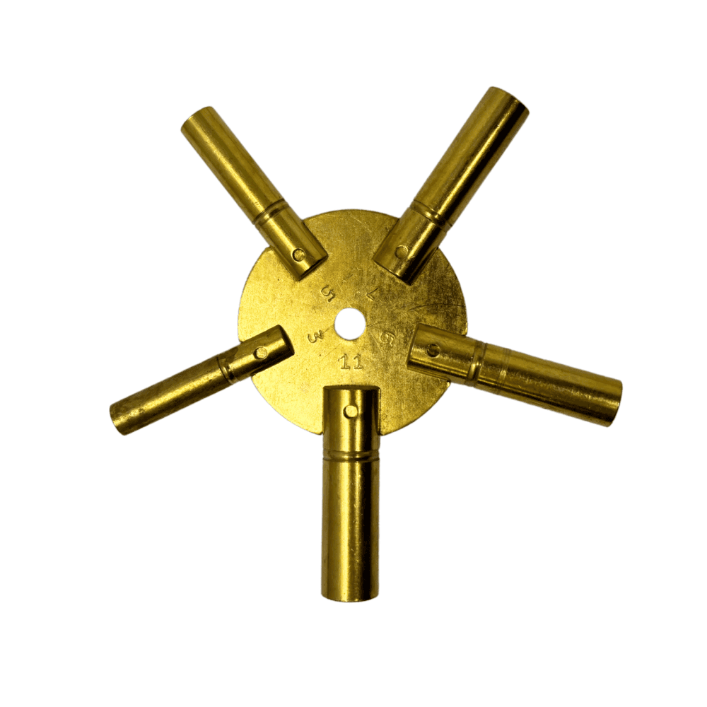 Brass Clock Key Spider Sizes 3-11