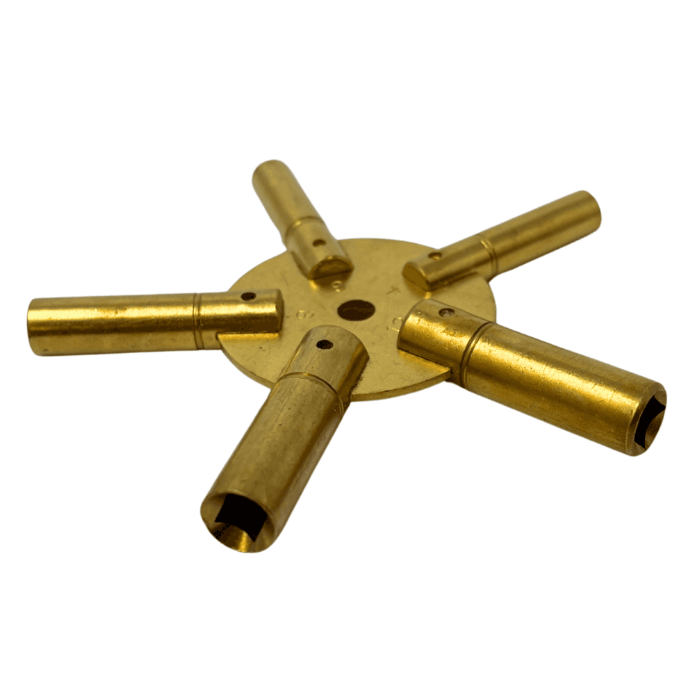 Brass Clock Key Spider Sizes 3-11